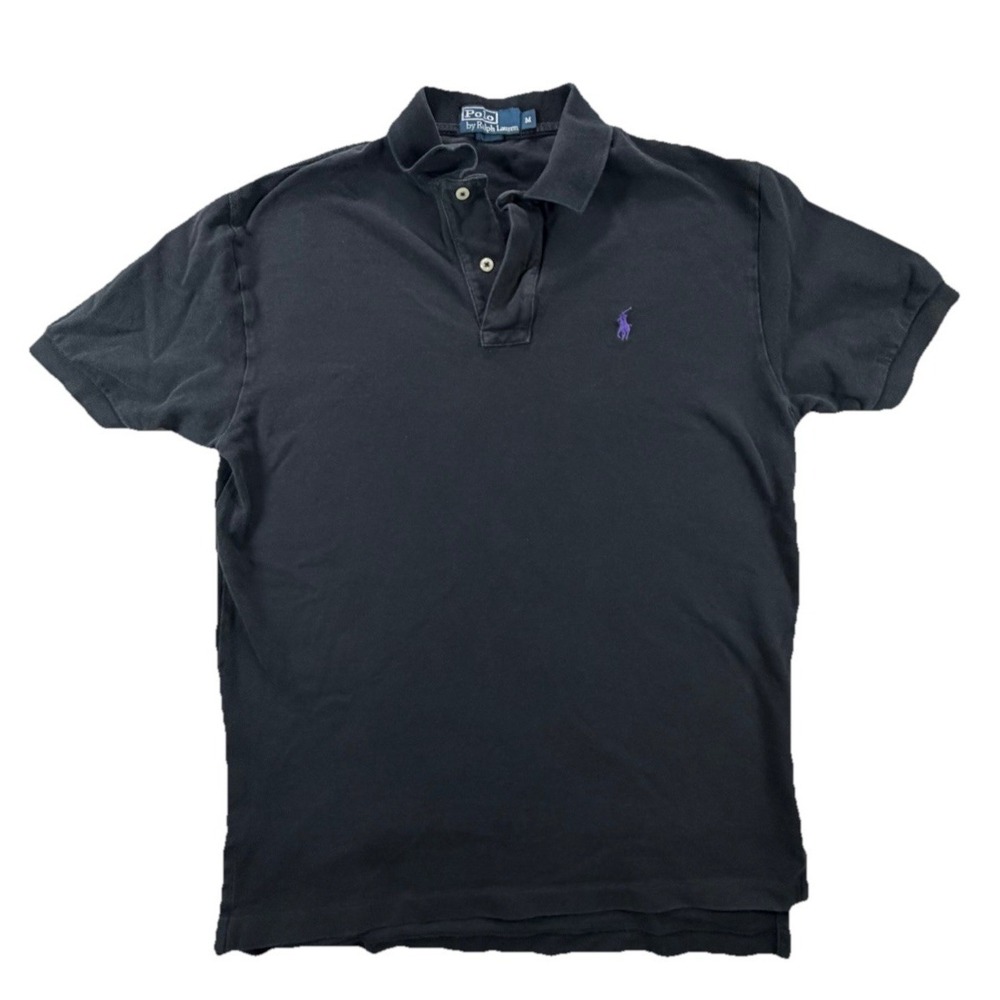 Polo Ralph Lauren Short Sleeve Black Polo Purple Pony Mens Medium Classic Fit